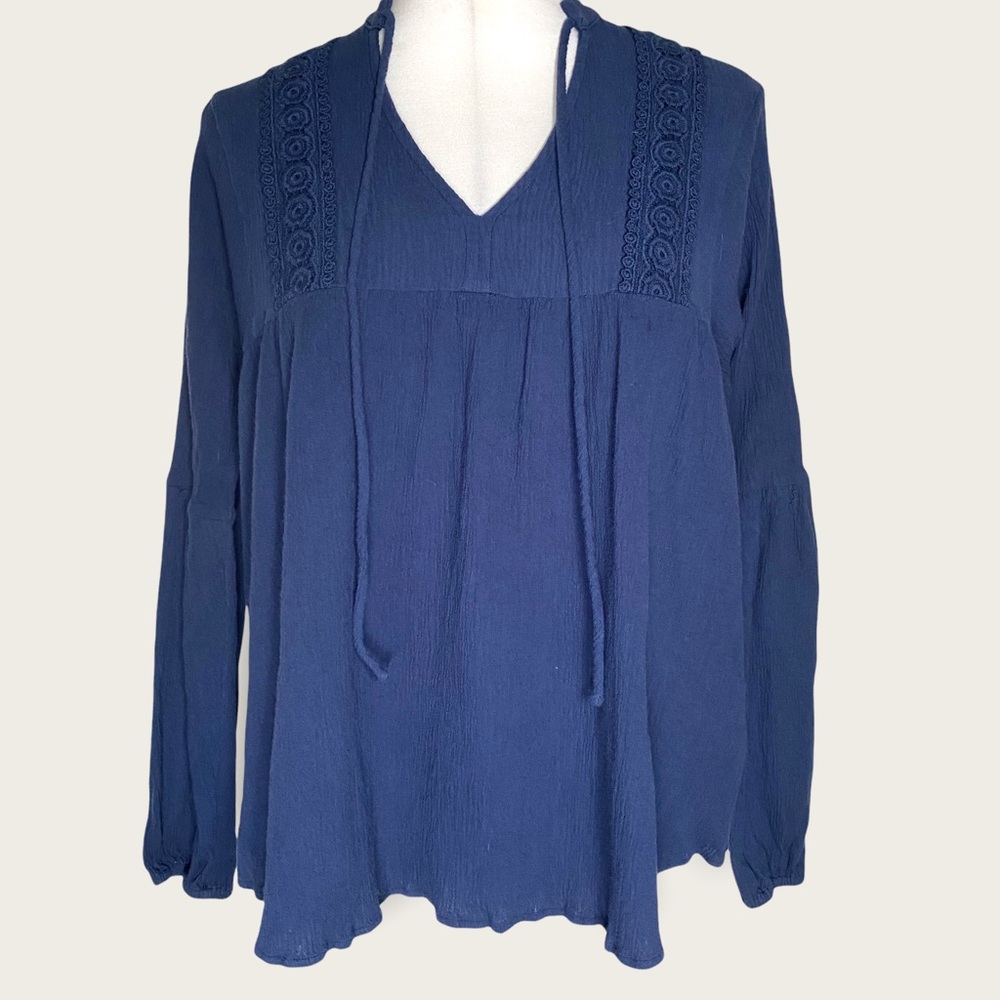 Altar’d state navy blue peasant festival lantern long sleeve size medium top